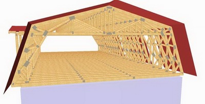 Mansarda - Imagine 3D a structurii InTekWood acoperite 