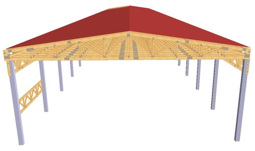 Proiect hala industriala din lemn cu structuri InTekWood